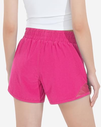 HASMES Girls Athletic Shorts with Zip Pockets Lightweight Running Soccer Shorts for Kids 5-14Y3