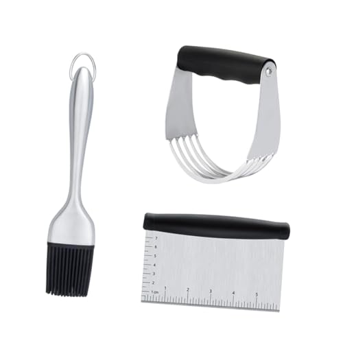 UKCOCO 3 Piezas Mezcladora de Aceite Cortado de harina Accesorios de Parrilla Horneando Herramienta de Mezcla Cortador de Masa para Hornear papá hornada raspador de Torta