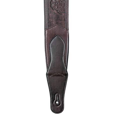 Walker & ‿Williams LIE-14 Sangle rembourrée pour guitare Marron foncé avec outil en relief - Les Beatles, Paul McCartney, John Lennon, RIngo Starr, George Harrison Walker & ‿Williams LIE-14 Sangle rembourrée pour guitare Marron foncé avec outil en relief – Image 5