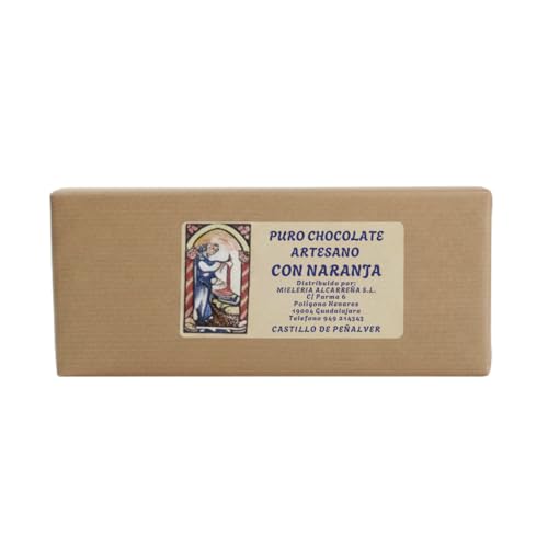 Castillo de Peñalver: Tableta de Chocolate Puro con Naranja (125g) - El Clásico Cacao Negro y Cítrico - Chocolate Artesano Gourmet - Elegancia y Sabor