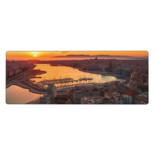Tapis de souris grand format Barcelone en caoutchouc résistant pour ordinateur portable
