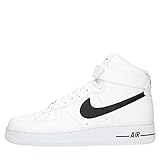 nikeid wie lange dauert es Retro-Stil Nike Herren AIR Force 1 HIGH \'07 AN20 Basketballschuh, White Black, 41 EU