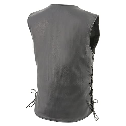 Milwaukee Leather Ladies Snap Front Side Lace Leather Biker Vest LKL47003