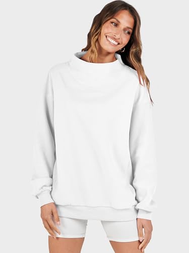 Image of ANRABESS Womens Oversized Sweatshirts Mock Neck Pullover