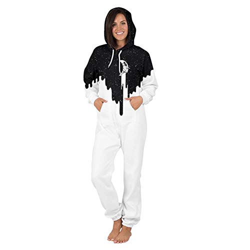 Preisvergleich Produktbild Aoccker Unisex Halloween 3D-Digitaldruckstückhosen lose große Yards Lange Hülse Reißverschluss Hoodie,BES008,L