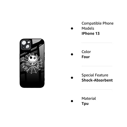 Siyec-Yiyi Fit The Nightmare Before Christmas -For Jack Skellington 6.1 Inch Tempered Glass Phone Case Compatible With Iphone 13. #TOP1