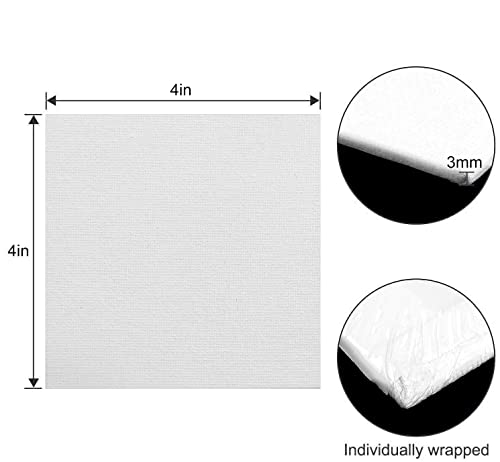 Dele 24 Pack Mini Canvas Panels 4X4 Artist Canvas Boards, Double-Wrapped Acid Free Small Art Canvas Value Pack For Oil & Acrylic Painting. #TOP1