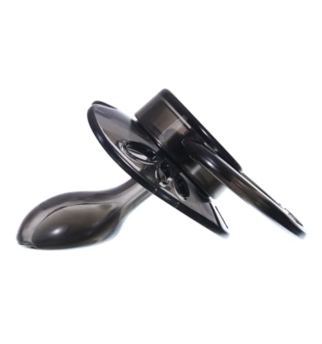 Image of Landofgenie Large Shield Adult Size Pacifiers Butterfly Shape Transparent Design Pacifier Black
