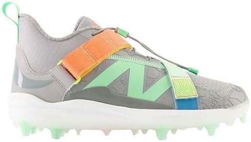New Balance Unisex-Adult FuelCell Lindor V2 Comp Baseball Shoe, Team Away Grey/Electric Jade/Neon Dragonfly, Men 13 M/Women 14.5 W - Image 2