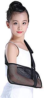 Vinfit Medical Breathable Mesh Arm Sling (11.811 in) Shoulder Support Belt with Adjustable Strap, Injured Forearm Supporter Cuff Wrist Elbow Brace Immobilizer Fracture Protector for Child Kids, Black