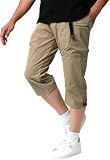 [アウトドアプロダクツ] ストレッチパンツ メンズ 7分丈 クライミングパンツ ストレッチ 撥水加工 UVカット ショートパンツ (L, サンド)