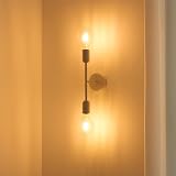 VENTOTA ウォールライト ブラケットライト 間接照明 壁掛け照明 2灯 金色 白 黒 電気 E26口金 北欧 おしゃれ 自然 階段 寝室 玄関 廊下 食卓用 一人暮らし nano-w2 (ホワイト)