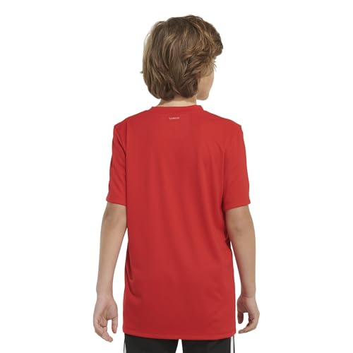 adidas Boys Size Short Sleeve AEROREADY Performance Logo Tee T-Shirt, Scarlet, XL+ (18/20 Plus)2