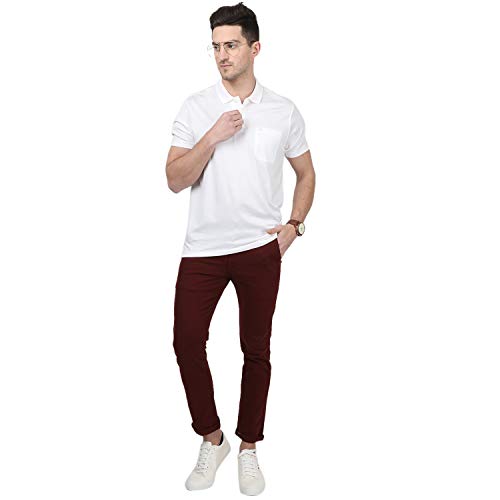 Image of Monte Carlo Mens White Plain Collar T-Shirt |22203606-1