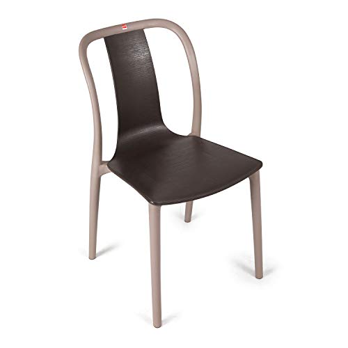 Image of CELLO Cheer Chair Set Pack of 2 - Brown, Grey | Strong and Durable | Easy to Clean | Chair for Living Room, Bed Room, Kitchen, Office Room, Outdoor | 3 Years Warranty
