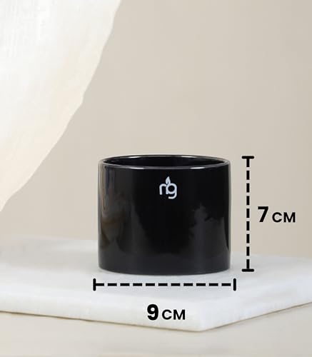 Image of Nurturing Green Combo of 2 Black Ceramic Pots for Plants | Indoor Flower Pots (Size: 3.5 Inch Wide*2.8 Inch High)