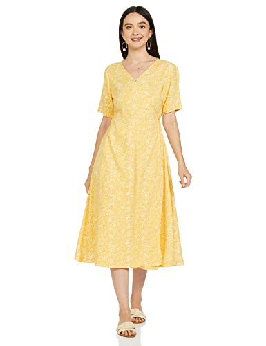 Image of Amazon Brand - Symbol Women's Rayon One Piece Midi Length Wrap Dress (Available in Plus Sizes)