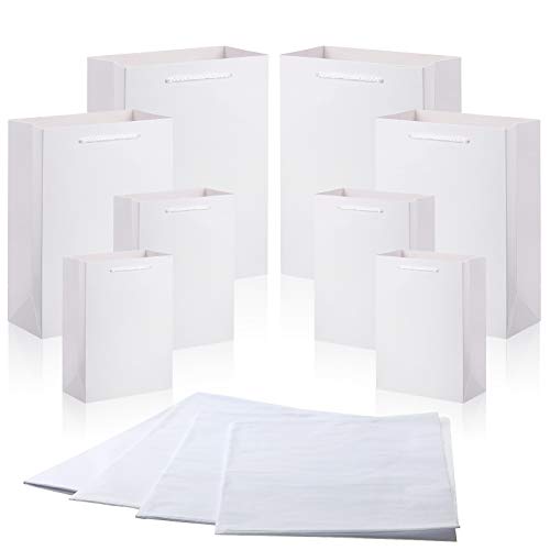 Sacs en papier kraft blanc anti-déchirure en 4 tailles pour fête