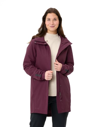 VAUDE Cyclist II gefütterter Parka für Damen – Gefütterter Wintermantel fürs Radfahren, wasserdichte & atmungsaktive Damen Winterjacke mit 2-Wege-Reißverschluss – ideal für den Winter