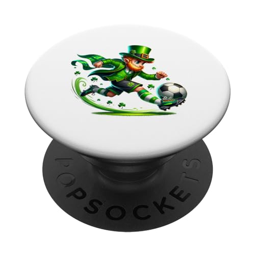 Celebración del Día de San Patricio del jugador de fútbol Lucky Kick PopSockets PopGrip Intercambiable