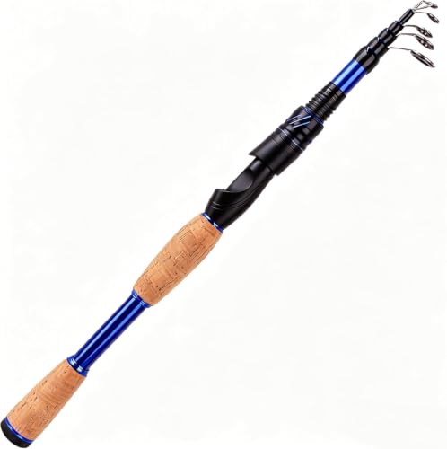 Portable Fishing Rods,Telescopic Spinning Rod with 24T Carbon Blanks & Solid Carbon Tip, Cork Handle Collapsible Rods, Easy to Travel (5.9FT)
