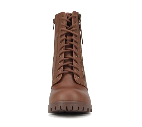 Image of Soda Women's Malia Faux Lace Up Chunky Lug Sole Combat Boot