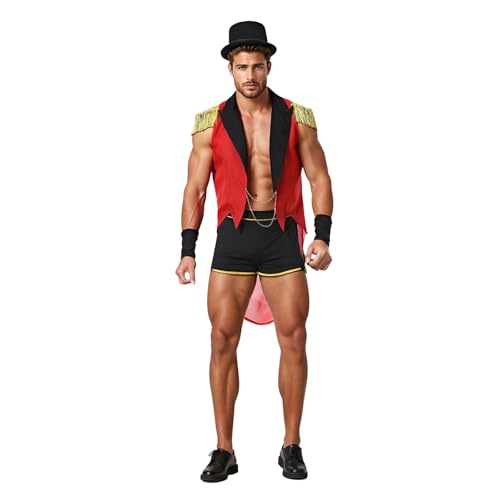 Caxndycing Halloween Kostüm Herren Erotische Dessous Set Cosplay Mode Sexy Unterwäsche für Männer Sex Body Harness Mönchskostüm Wikinger Wetsern...