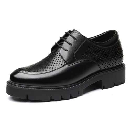 Men's Fashion Suit Dress Sneakers Leather Elevator Oxfords Lace-Ups Casual Office Wedding Shoes
