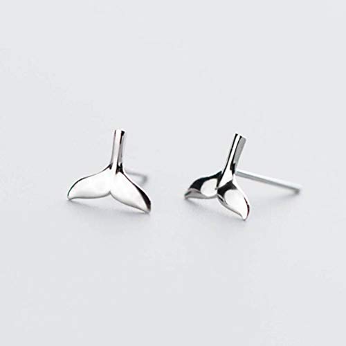 WOZUIMEI Pendientes de Plata S925 Pendientes Lindos de Cola de Sirena Brillante Femenina...