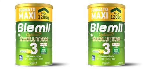 Blemil 3 Optimum Evolution | 1200g | Preparado Lácteo en Polvo para Niños de 1 a 3 años - 0% Azúcares Añadidos, sin Aceite de Palma - Formato Ahorro (Paquete de 2)