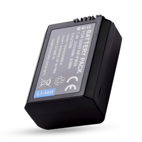 Image of Simpex FW50 Rechargeable Camera Battery 2100mAh 7.4V Li-ion Replacement Battery Compatible with Sony Alpha A7, A6000, A6500, A5100 & NEX Series Mirrorless Cameras(Black)