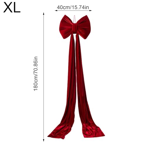 Laço Gigante de Estrela de Natal em Veludo Vermelho para Decoração Exterior e Interior 5