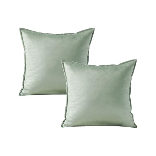 VAKADO Cushion Covers Velvet Decorative Pillow Covers Sage Green Christmas With Fringe Decor Soft Square Cozy Solid Color Cushion Cases Home for Bed Bedroom Sofa Couch Car Set of 2,45X45 - Cosy Home Interiors VAKADO Cushion Covers Velvet Decorative Pillow Covers Sage Green Christmas With Fringe Decor Soft Square Cozy Solid Color Cushion Cases Home for Bed Bedroom Sofa Couch Car Set of 2,45X45