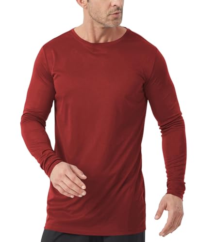 Image of Mens Tall Rash Guard Long Sleeve T Shirts-UPF 50+ Sun Protection Swim Tee