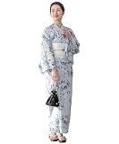[SOUBIEN] ソウビエン 浴衣 3点 セット floro レディース (浴衣/半幅帯/下駄) Sサイズ 咲き匂う寒花×白 ykt10248-obh01413
