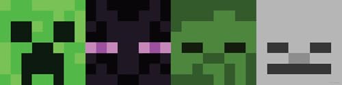 RoomMates Minecraft Hostile Mobs Peel and Stick Border RMK1363BD