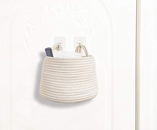 Small Woven Cotton Rope Storage Basket,2 Pack Cute Cotton Rope Baskets With Handle,Baby Nursery Organizer For Toy Storage Bin | Pet Gift Basket For Cat,Dog,10 X 10 X 7 Inch #TOP4