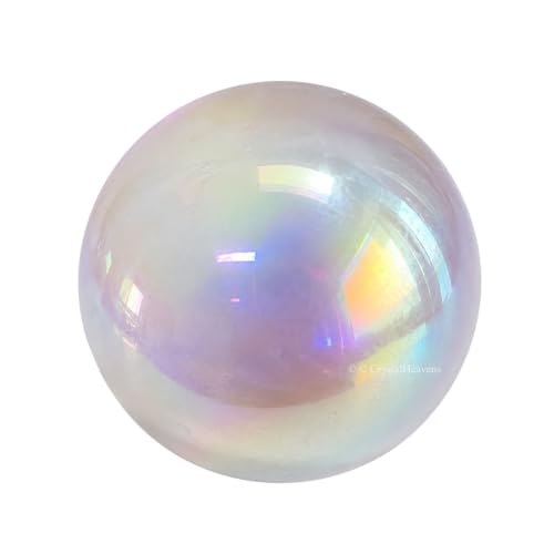 Image of Certified Angel Aura Quartz Crystal Ball for Meditation - Premium Crystal Vastu Items for Home and Feng Shui Items for Good Luck - Ideal for Pooja Supplies and Spiritual Practices (1 Inch)