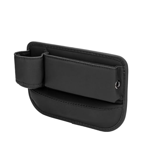 Multifunctional Leather Car Seat Gap Organizer Front Seat Storage Box with USB Charging Port and Cup Holder, for Maxima Sylphy Qashqai,Black-Left