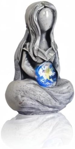 Miniatura 7 de Estatua de Gaia Madre Tierra, sosteniendo la tierra, estatua de diosa, estatua de arte abstracto de diosa, decoración retro de resina para oficina,