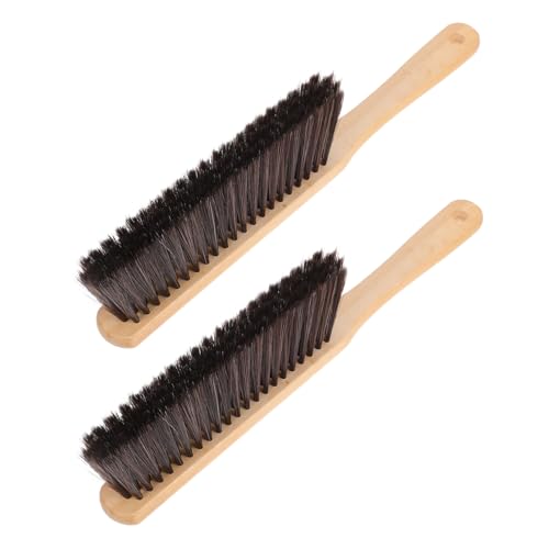 SOLUSTRE 2pièces Brosse De Cheminée Bois Dur avec Manches Longs Poils Fins pour Nettoyage des Cendres Brosse De Nettoyage pour Usage Domestique Et Commercial