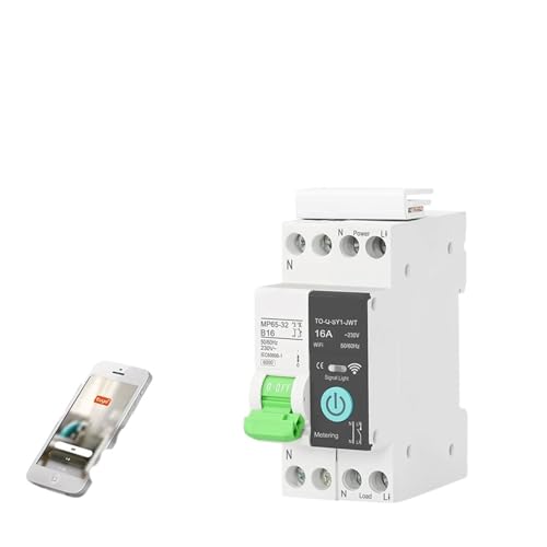 Disyuntor inteligente 1P 32A con control remoto inalámbrico por WiFi para carril DIN