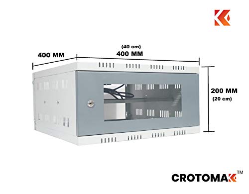 Image of 3U DVR /CCTV /NVR /Server /Network Rack - Wall Mount With Transparent Glass Door - Metal Cabinet Box - 1 Tier Shelf - 3 Power Plug Socket (40cm X 40cm X 20cm, Grey)