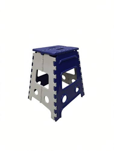 Image of Shah Enterprises Plastic Folding Stool 18 Inch (Blue)