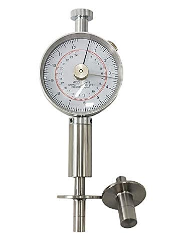 Fruit Hardness Tester Fruit Penetrometer Fruit Durometer Sclerometer with Two Measuring Head 0.5-12kg/cm2 (x10 5pa) and 1-24kg/cm2 (x10 5pa) Fruit Hardness Tester Meter Gage