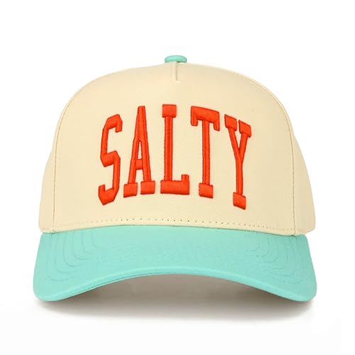 Premium Embroidered Hat | Salty Collegiate Hat (US Alpha One Size Mint/Natural)