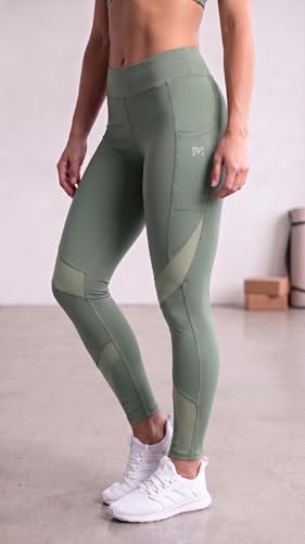 Image of Mehrang Stretchable Gym Pants for Women & Tights for Women Workout with Mesh Insert & Side Pockets