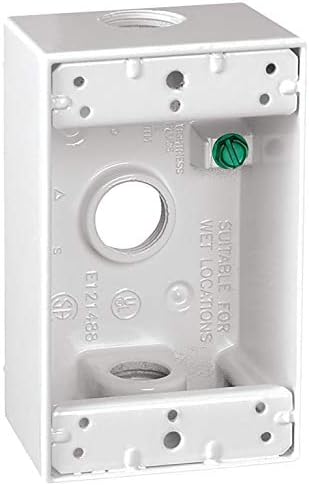 Sigma Engineered Solutions, White Sigma Electric 14250WH 1/2-Inch 3 Hole 1-Gang Box