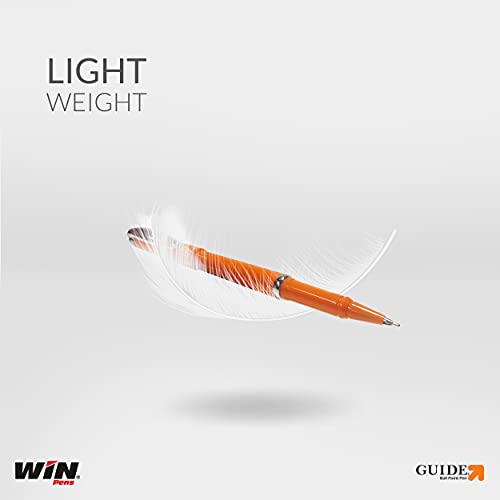 Image of WIN Guide Ball | 20 Blue Ink Pen | 0.6 mm Sharp Tip | Smooth Writing | Lightweight Multicoloured Body | Refillable Pen | Ideal Study & Professional Use | Premium pen