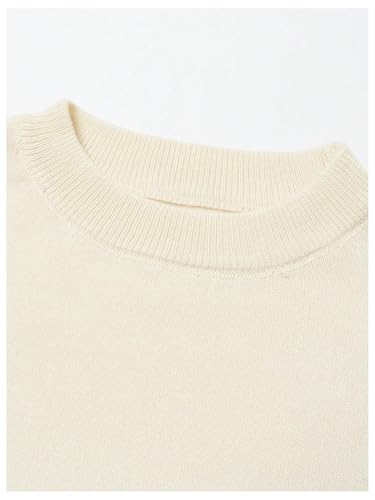Image of BEAUDRM Girl's Bow Sweater Crew Neck Cute Sweaters Long Sleeve Knit Pullovers Sweater
